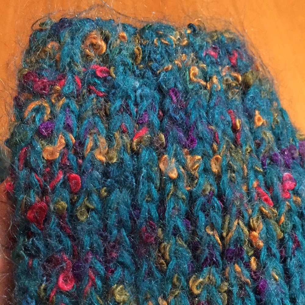 Multicolored Soft Fuzzy Acrylic Blend Turtleneck - image 8